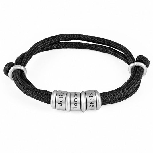 Pulsera personalizada de cuerda con nombres grabados - Moroveta