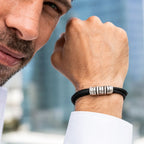 Pulsera personalizada de cuerda con nombres grabados - Moroveta