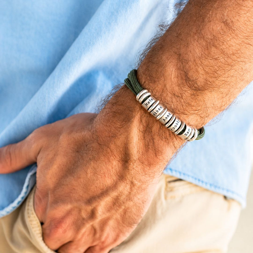 Pulsera personalizada de cuerda con nombres grabados - Moroveta