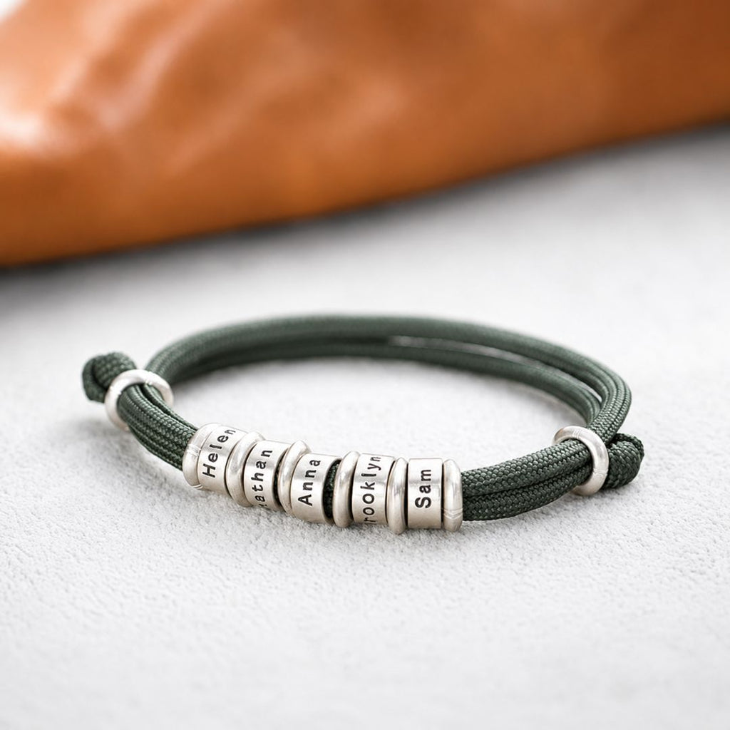 Pulsera personalizada de cuerda con nombres grabados - Moroveta