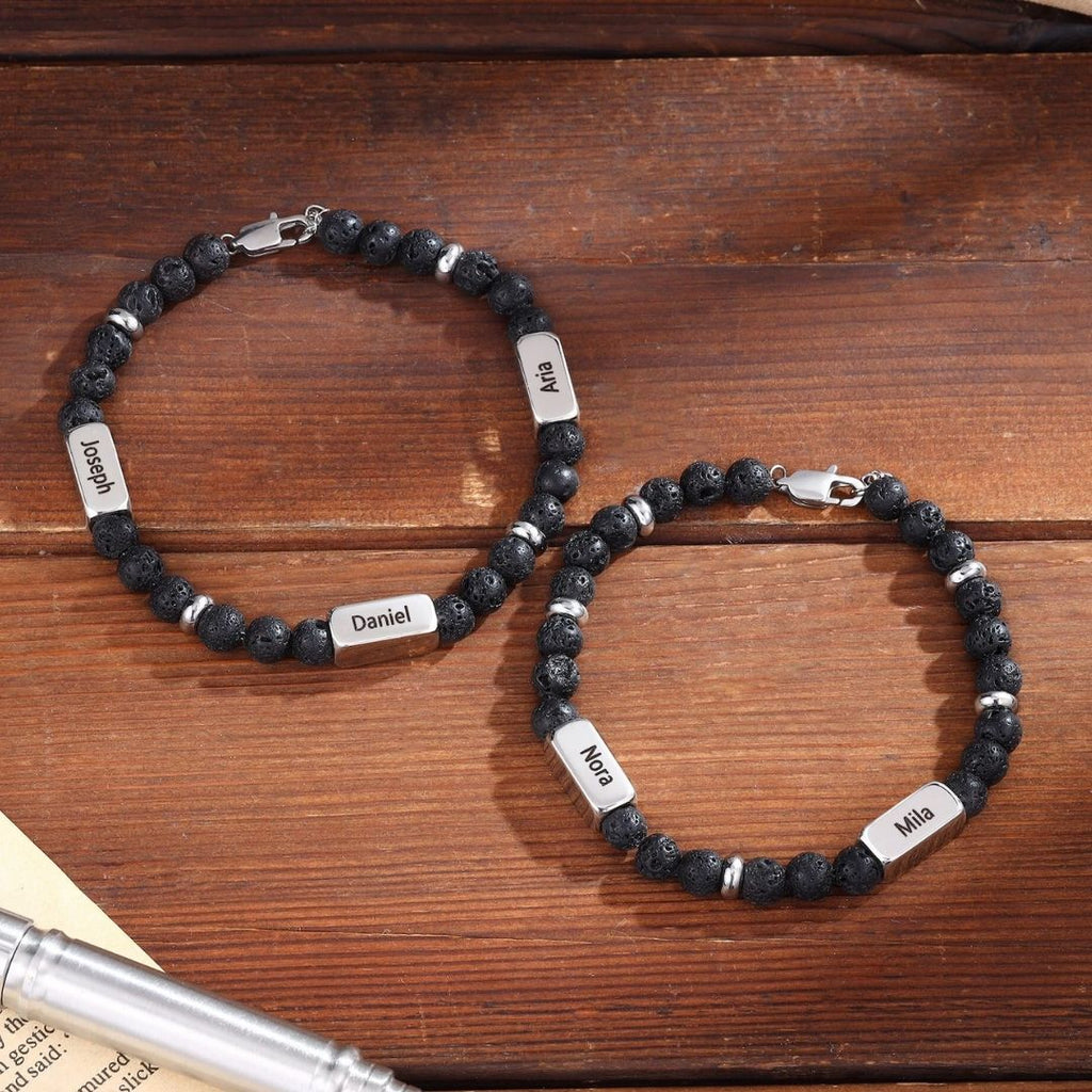 Pulsera personalizada de piedra volcánica - Moroveta