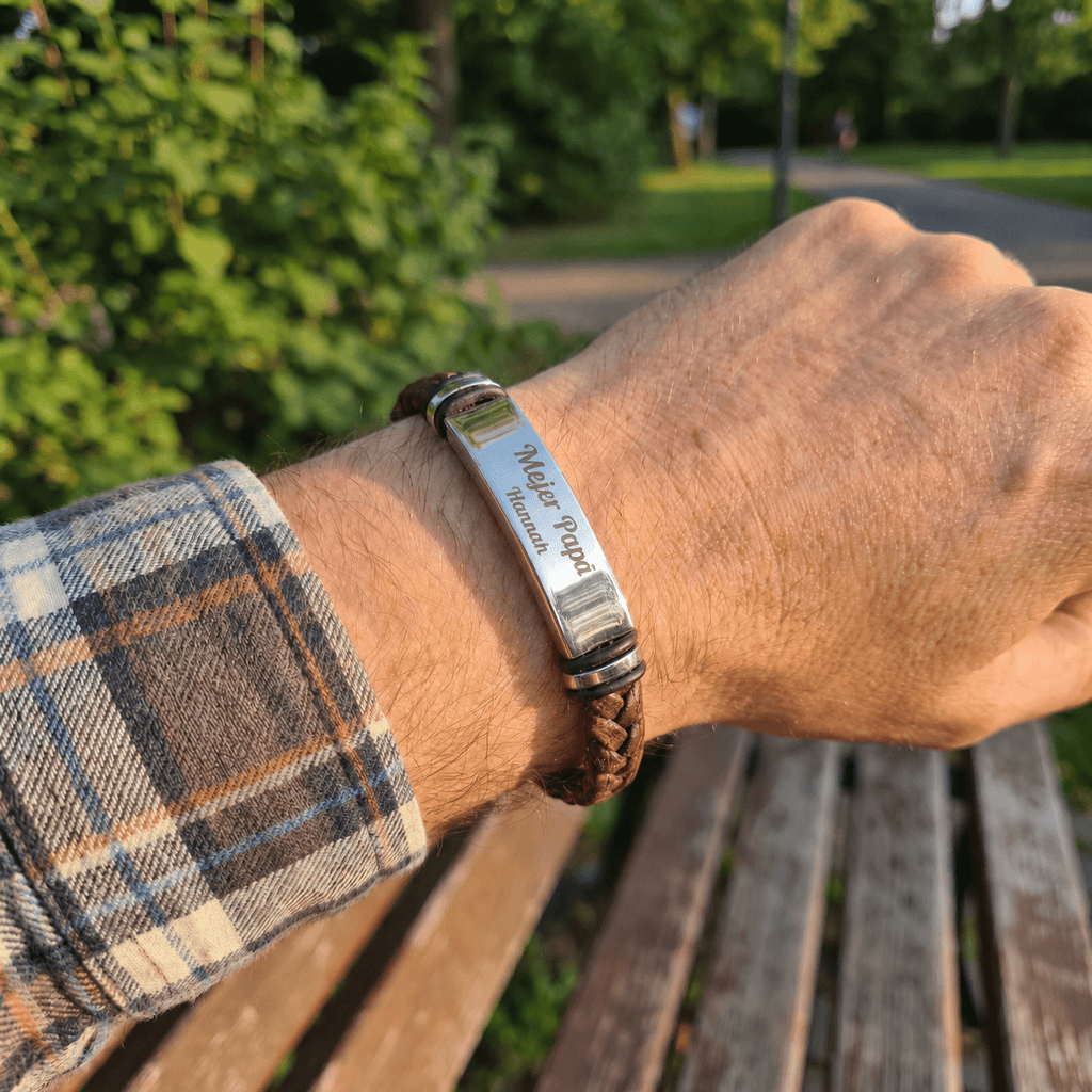 Pulsera personalizada para papá con grabado - Moroveta