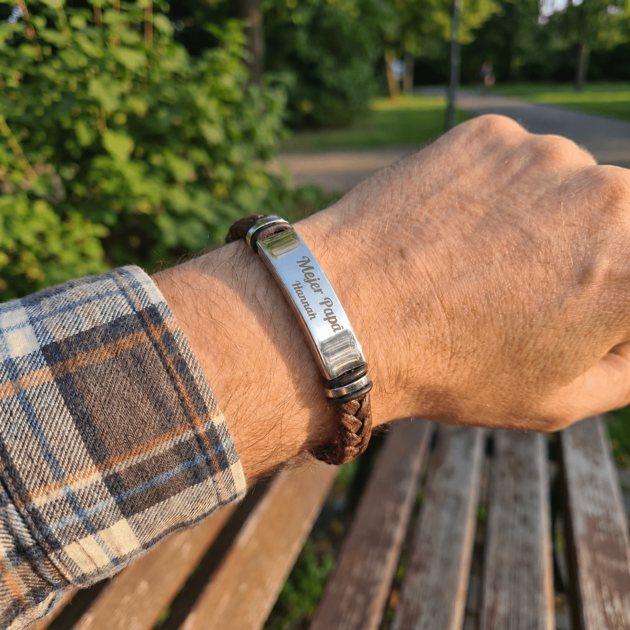 Pulsera personalizada para papá con grabado - Moroveta