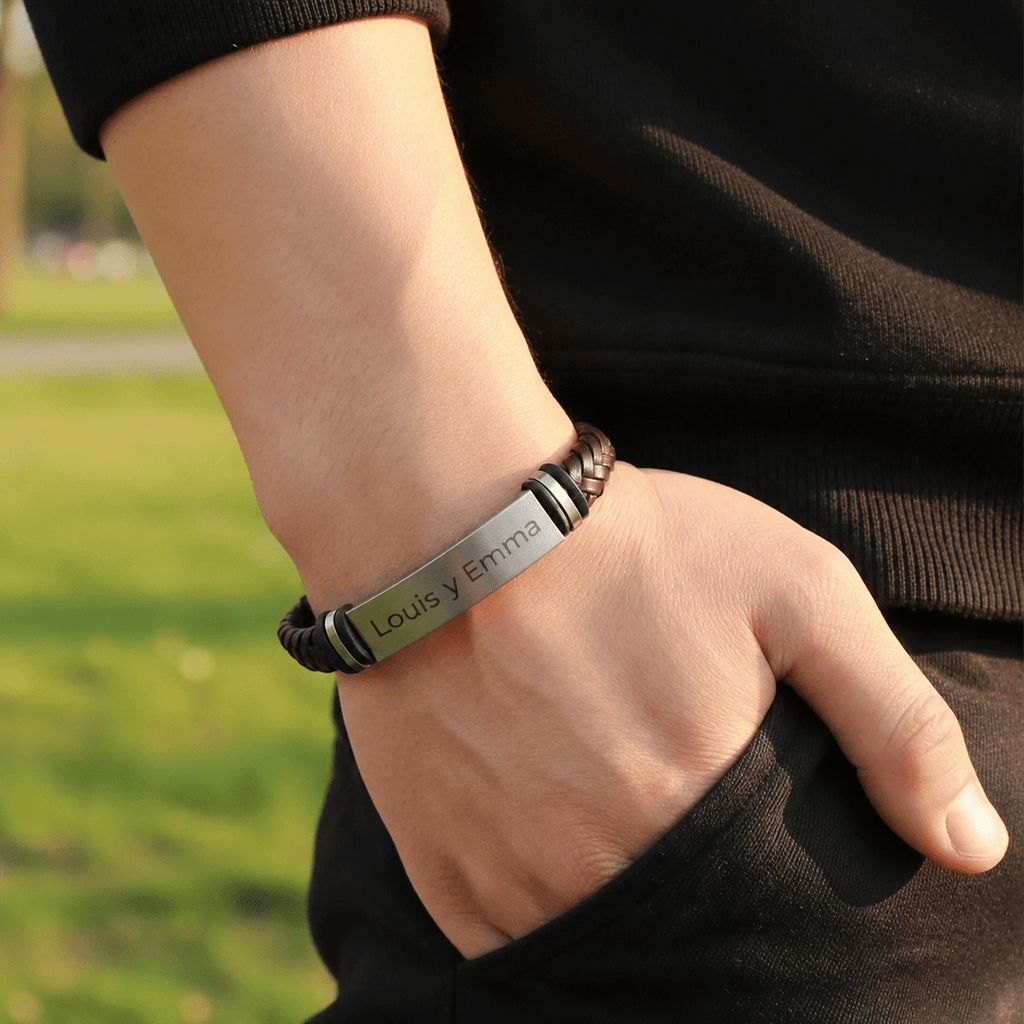 Pulsera personalizada para papá con grabado - Moroveta