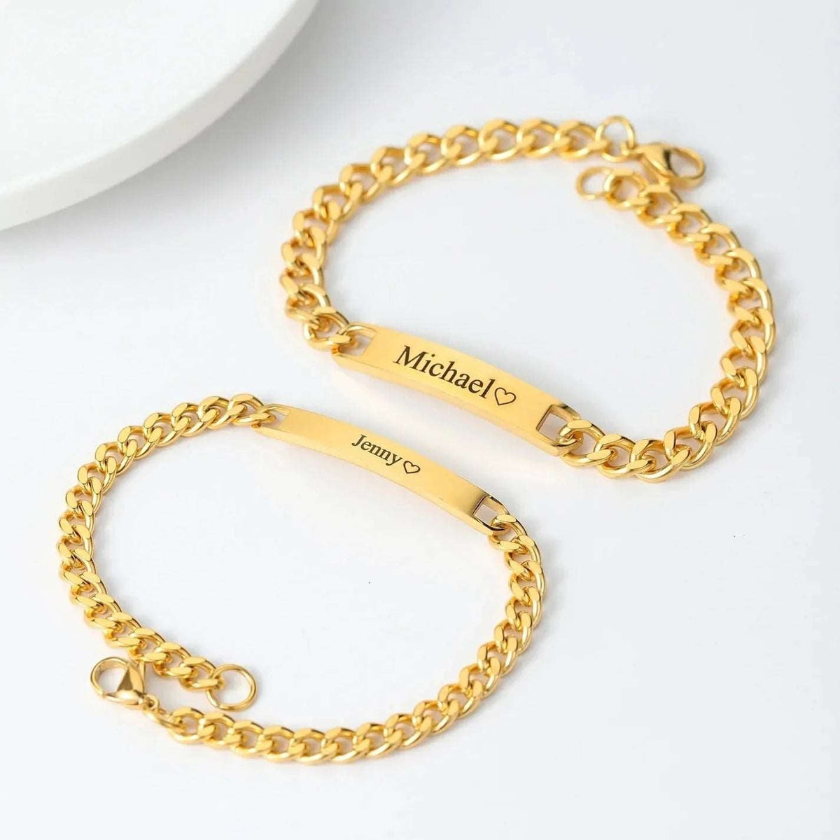 Set de 2 pulseras grabadas para parejas - Moroveta
