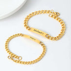 Set de 2 pulseras grabadas para parejas - Moroveta
