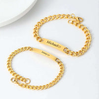 Set de 2 pulseras grabadas para parejas - Moroveta