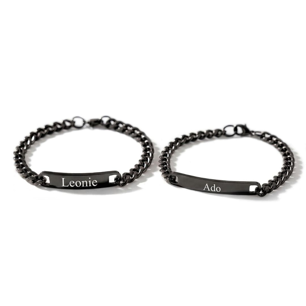 Set de 2 pulseras grabadas para parejas - Moroveta