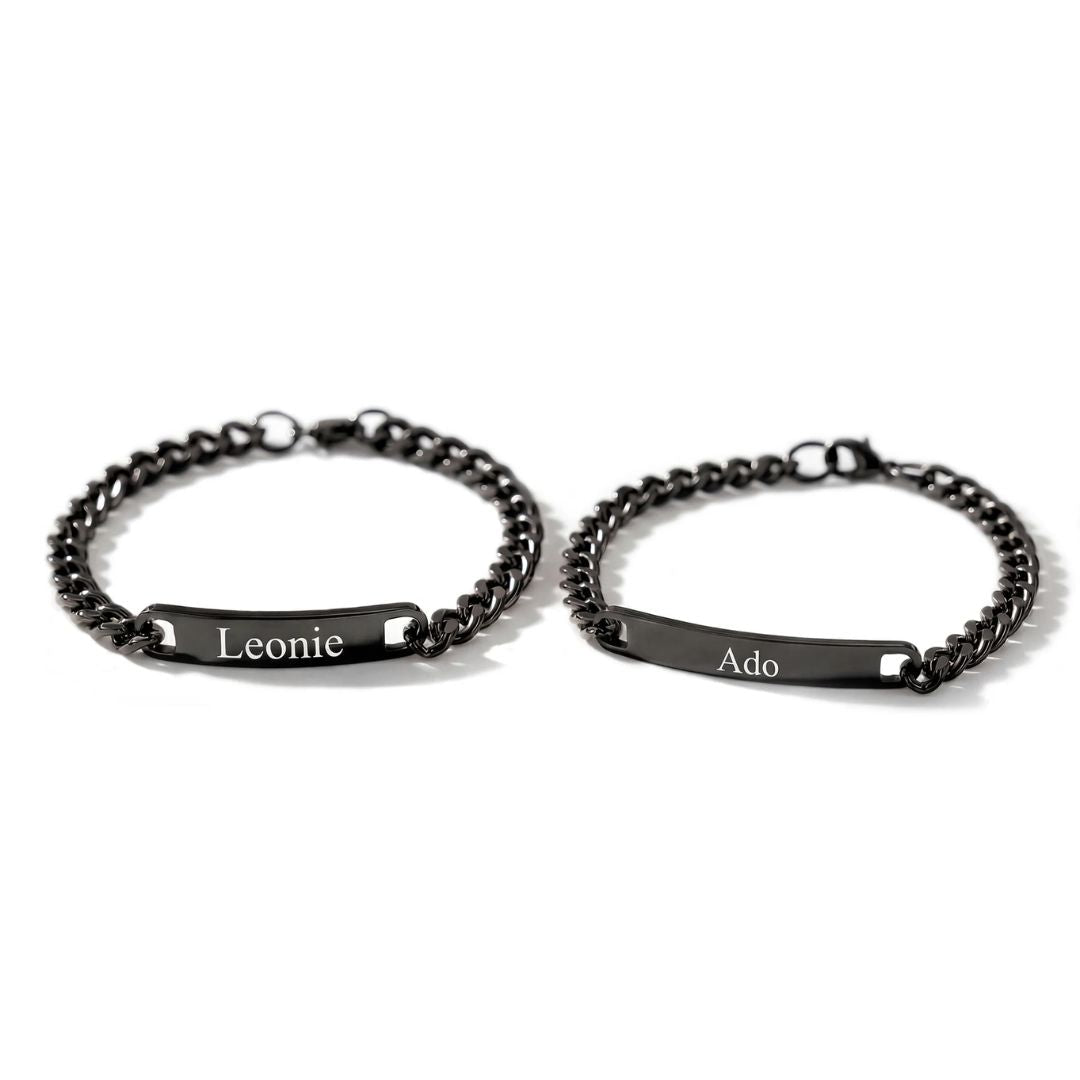 Set de 2 pulseras grabadas para parejas - Moroveta