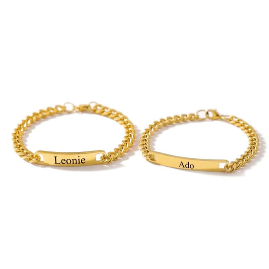 Set de 2 pulseras grabadas para parejas - Moroveta