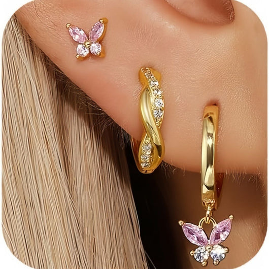 Set de aretes de mariposas - Moroveta
