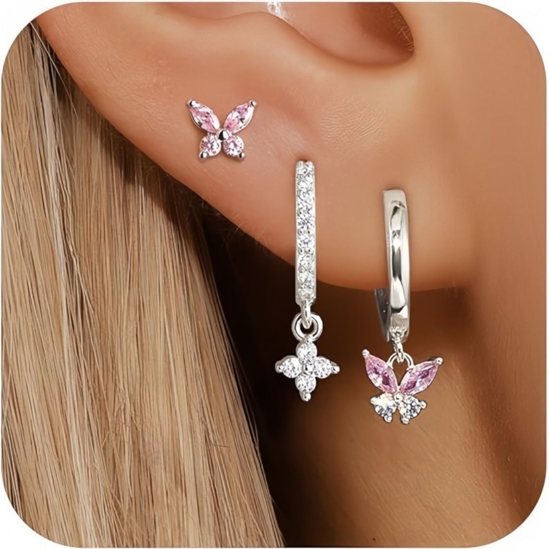 Set de aretes de mariposas - Moroveta