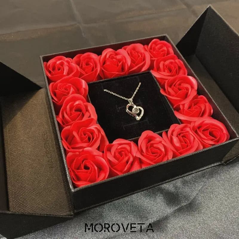 Set de collar + caja de rosas - Moroveta