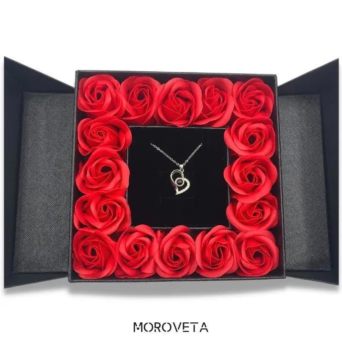 Set de collar + caja de rosas - Moroveta