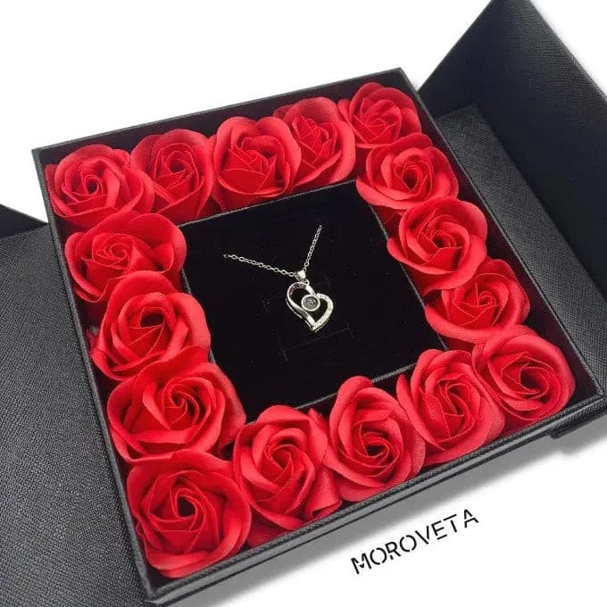 Set de collar + caja de rosas - Moroveta