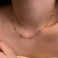 Set de collar con pulsera de cristales multicolores - Moroveta