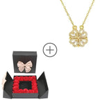 Set de collar con trébol + caja de rosas - Moroveta