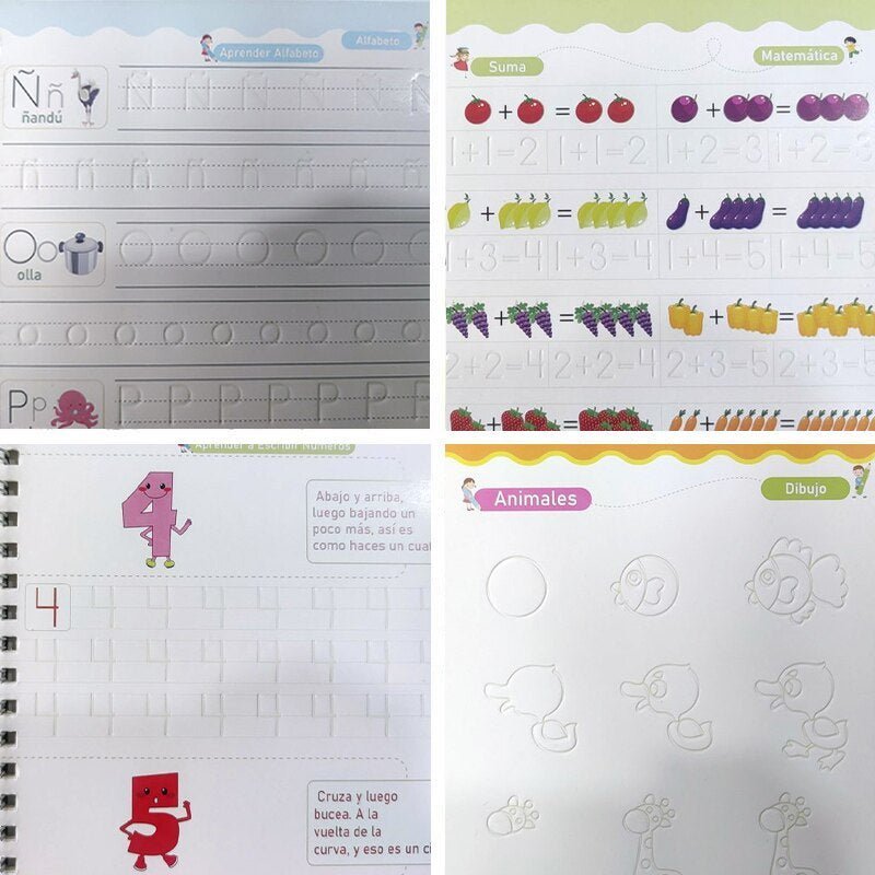 Set de libros de caligrafía con tinta mágica para niños - Moroveta