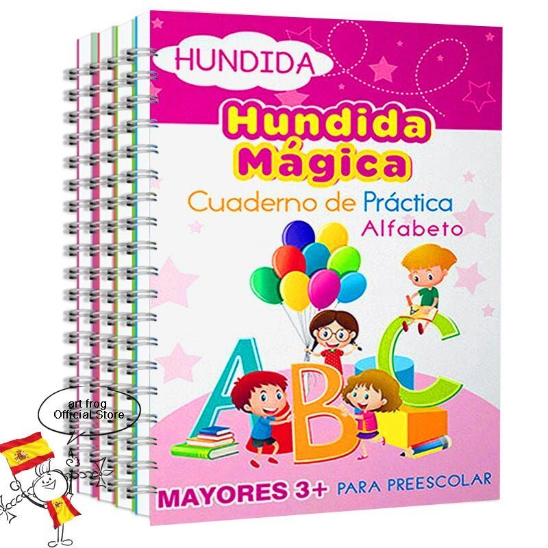 Set de libros de caligrafía con tinta mágica para niños - Moroveta