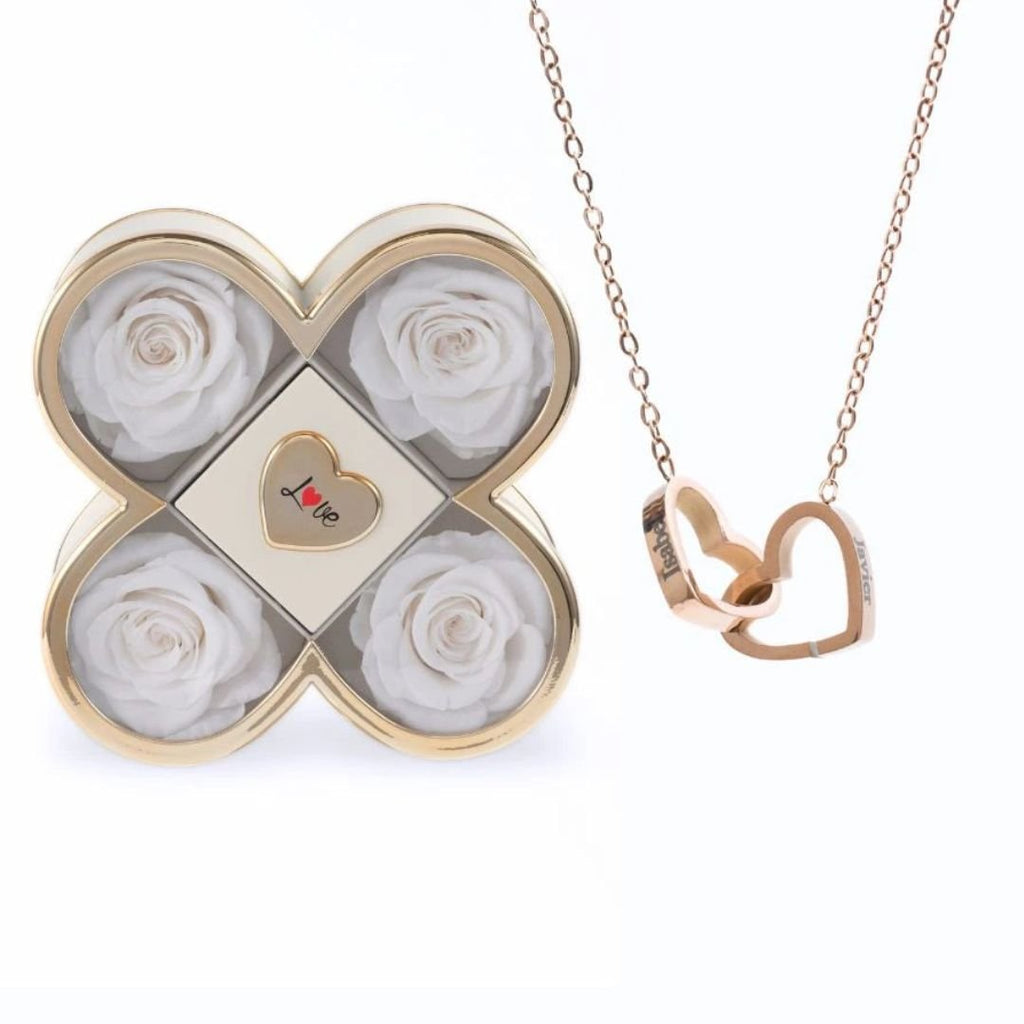 Set de rosas eternas y collar personalizado - Moroveta