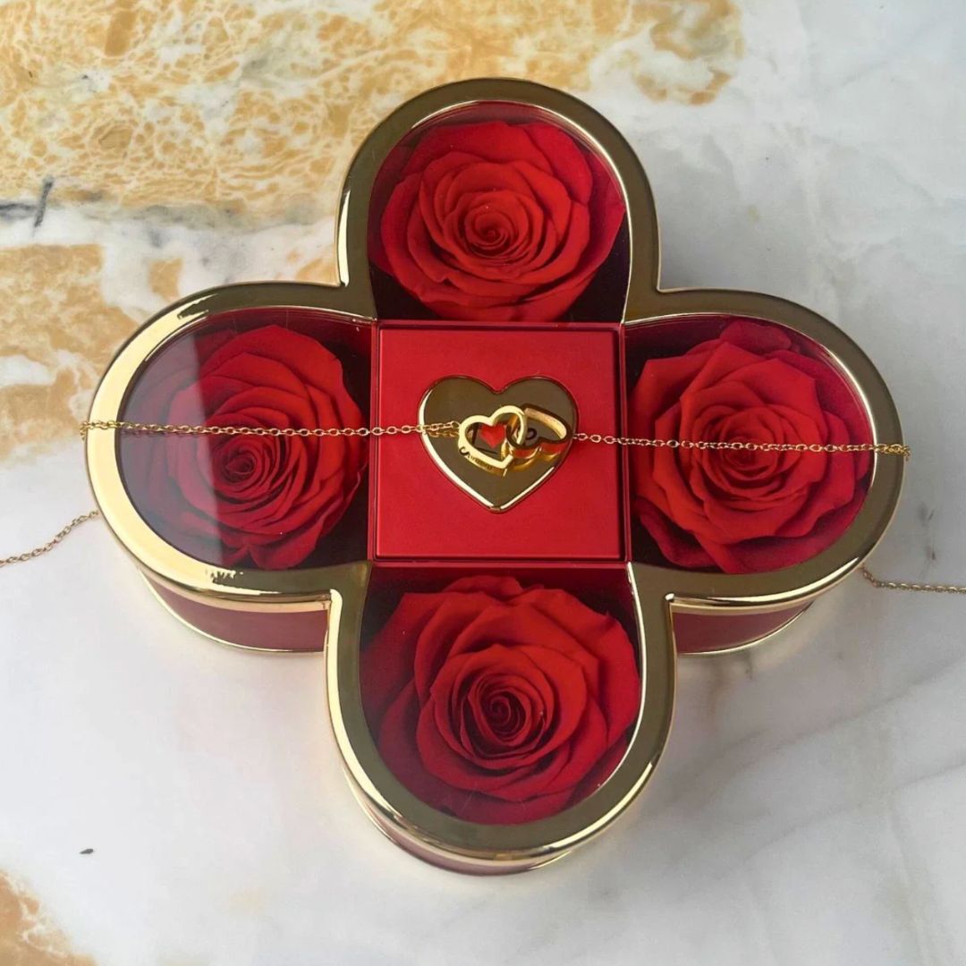 Set de rosas eternas y collar personalizado - Moroveta