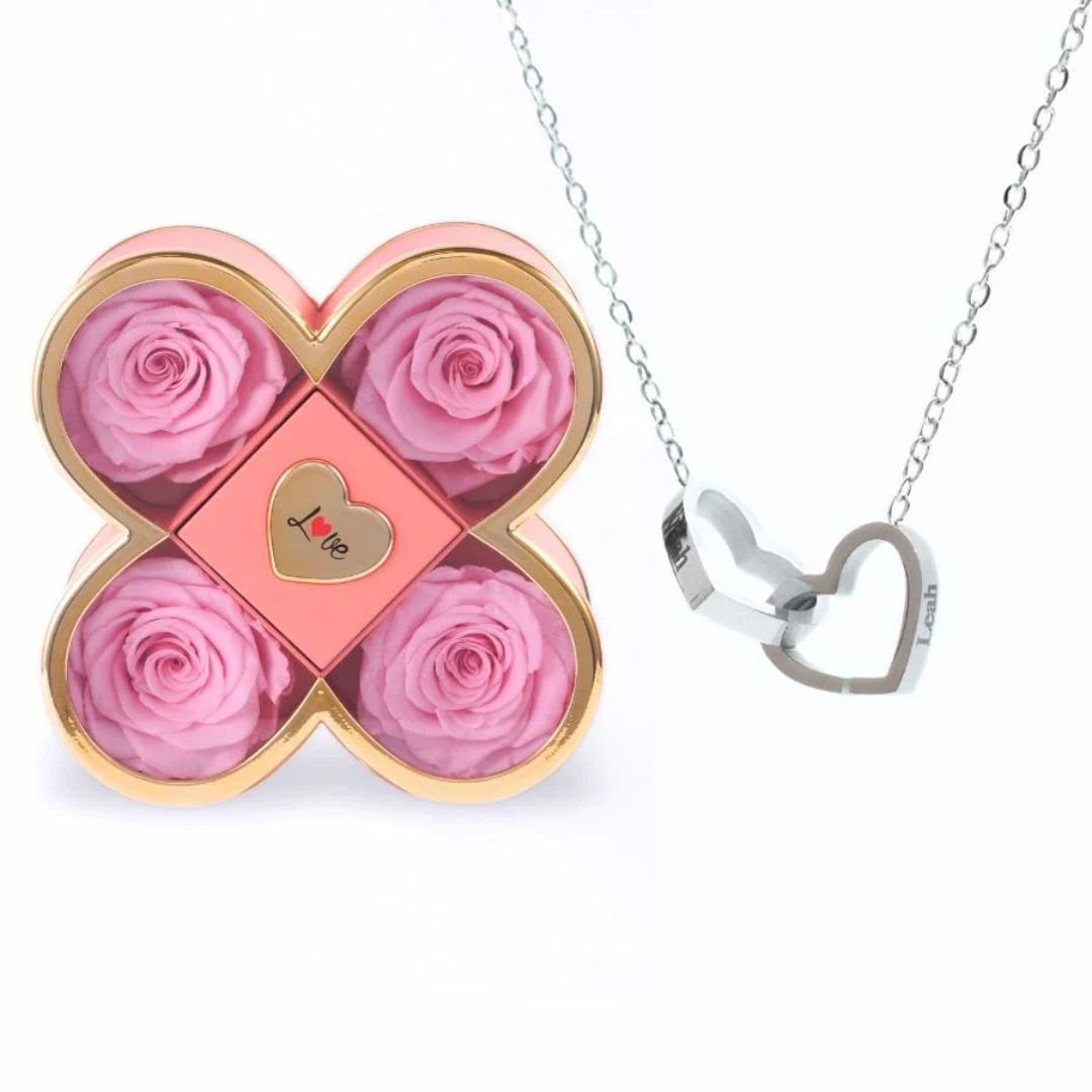 Set de rosas eternas y collar personalizado - Moroveta