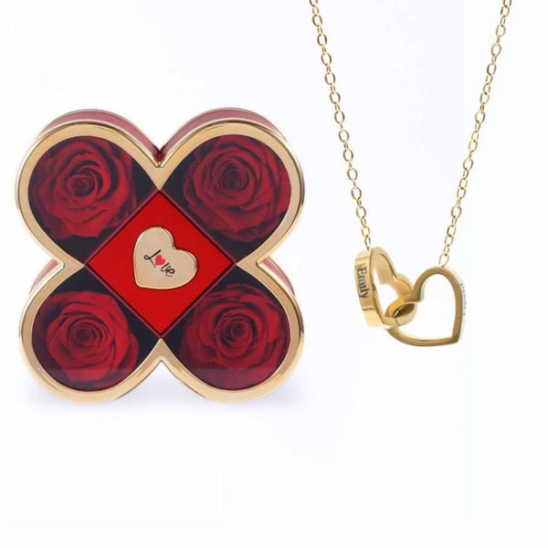 Set de rosas eternas y collar personalizado - Moroveta