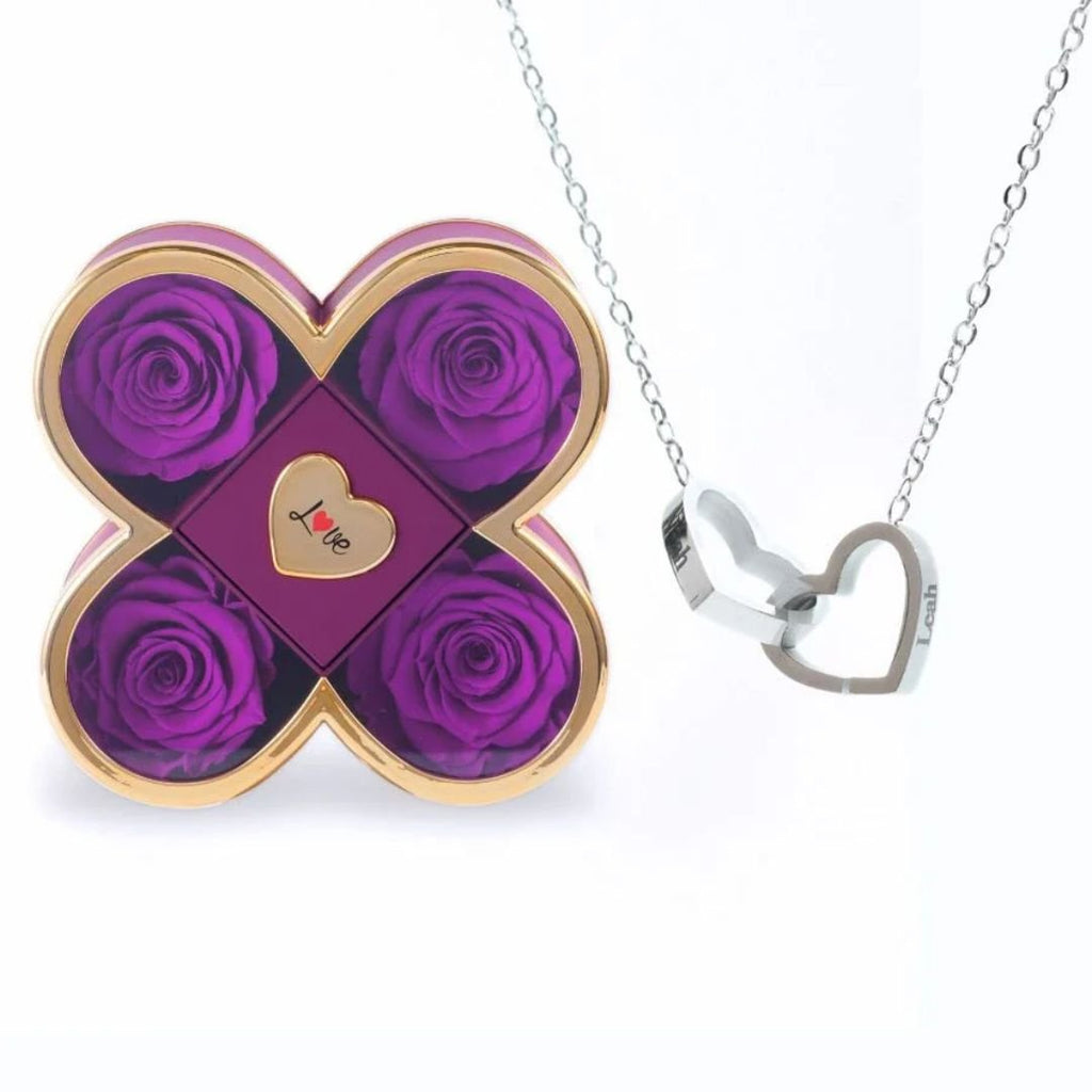 Set de rosas eternas y collar personalizado - Moroveta
