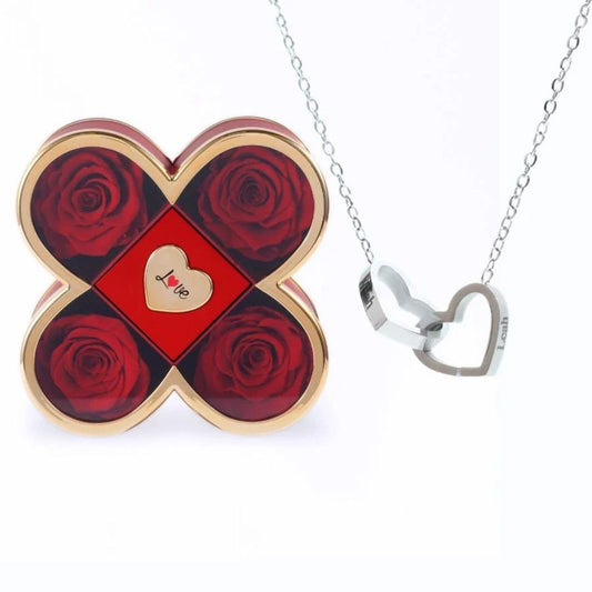 Set de rosas eternas y collar personalizado - Moroveta