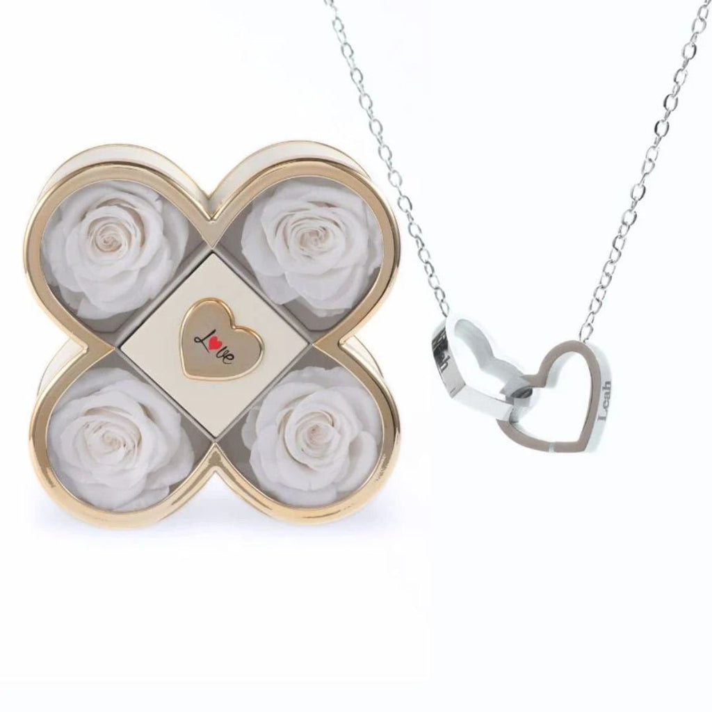 Set de rosas eternas y collar personalizado - Moroveta