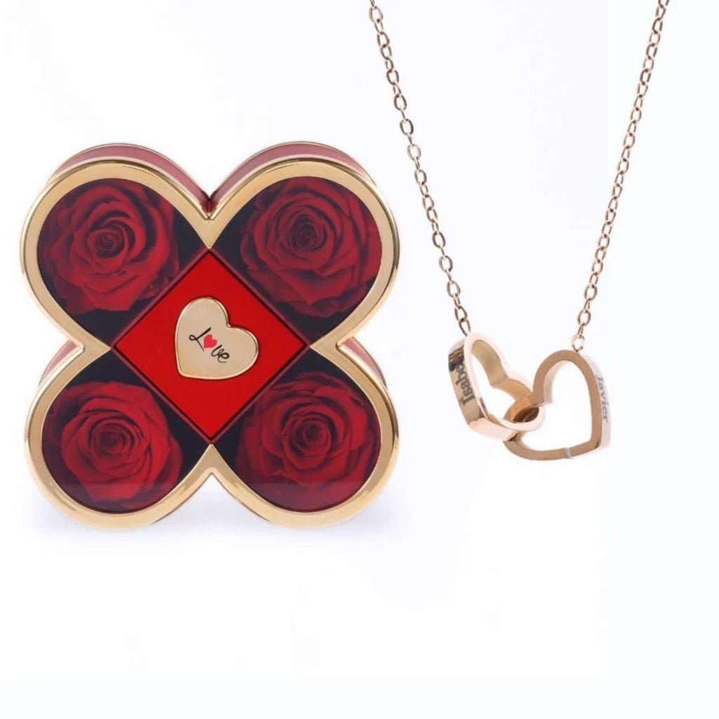 Set de rosas eternas y collar personalizado - Moroveta