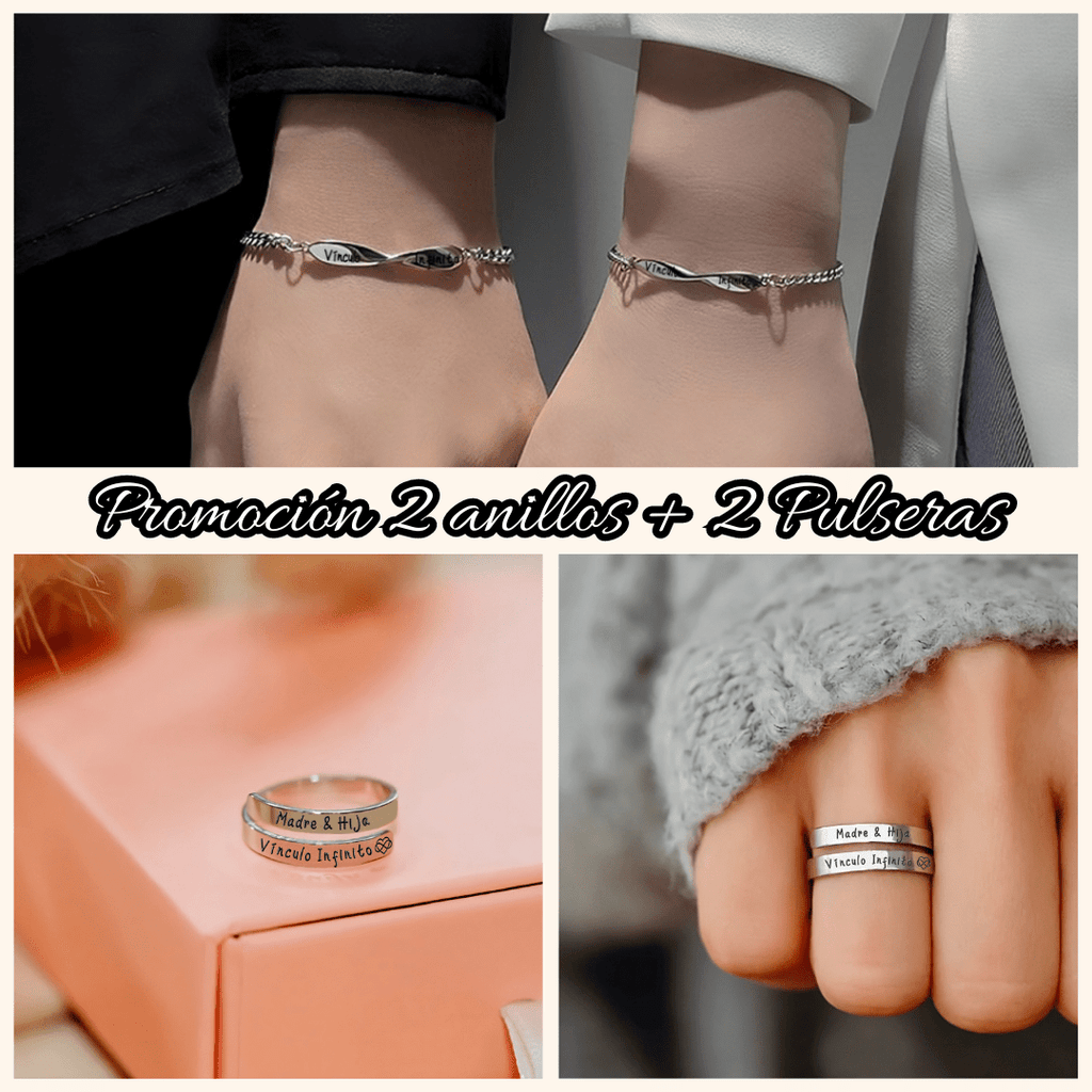 Set Madre e Hija | 2 Anillos + 2 Pulseras - Moroveta